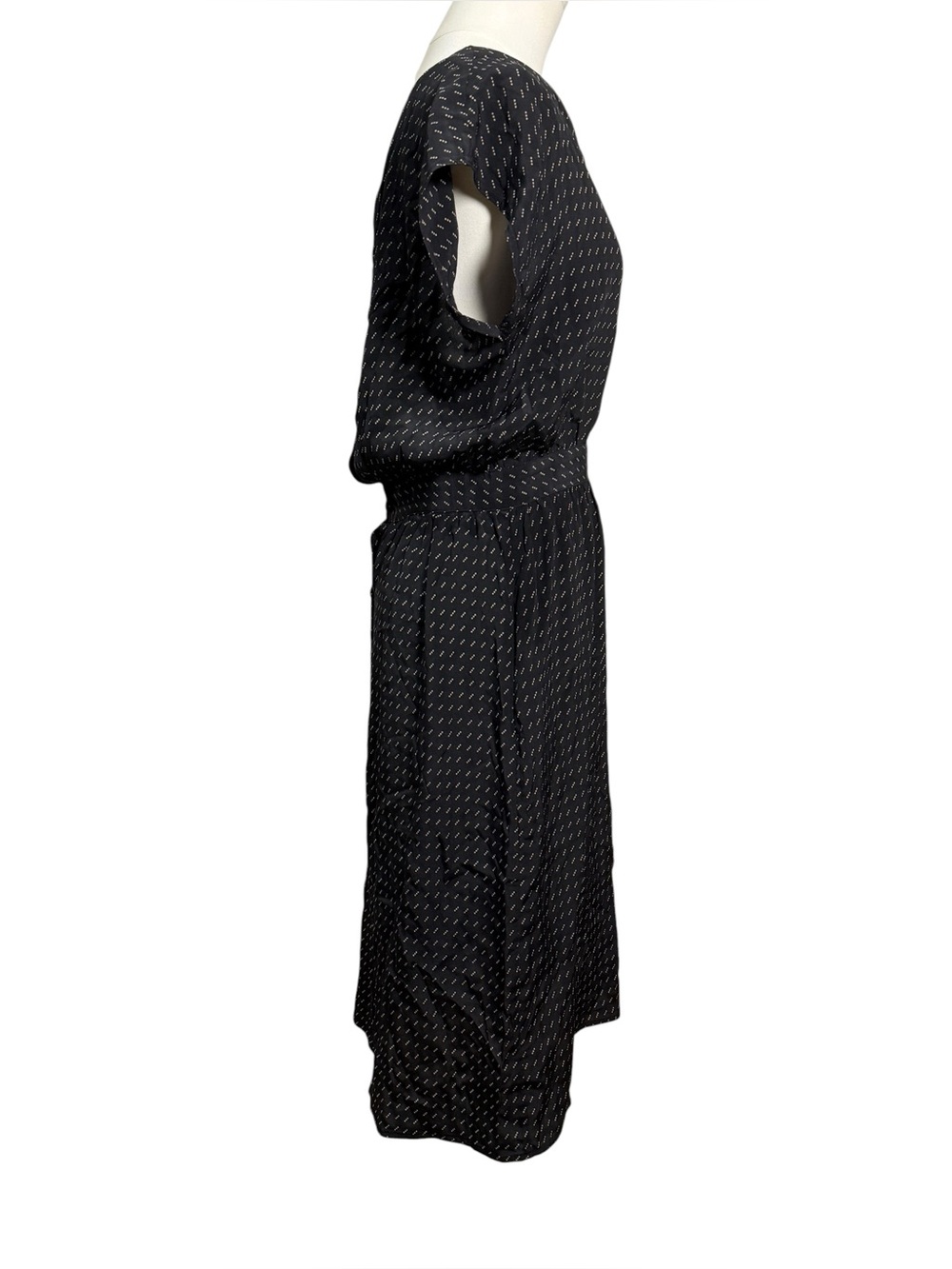No.6 Store Silk Dot Print Midi Dress Black Size Small - Picture 4 of 13